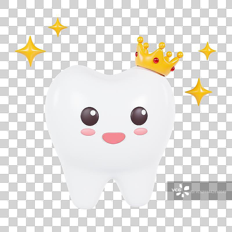 3D立体皇冠的牙齿图片素材