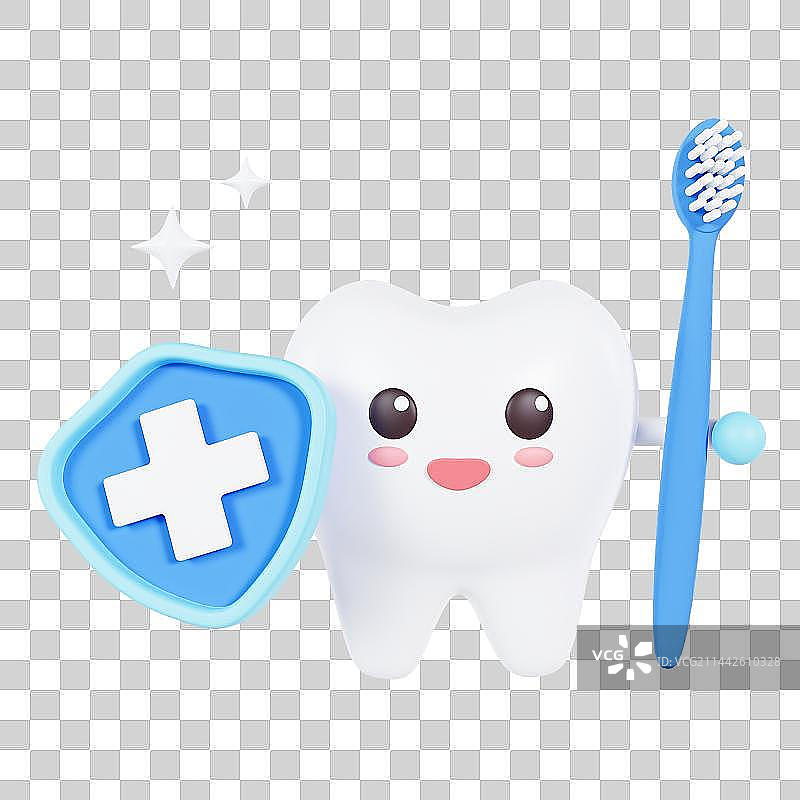 3D立体牙齿卫士元素图片素材