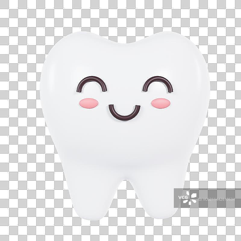 3D立体微笑的牙齿图片素材