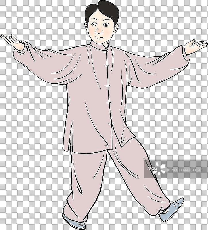 太极拳传统养生锻炼身体健康功法人物元素8图片素材