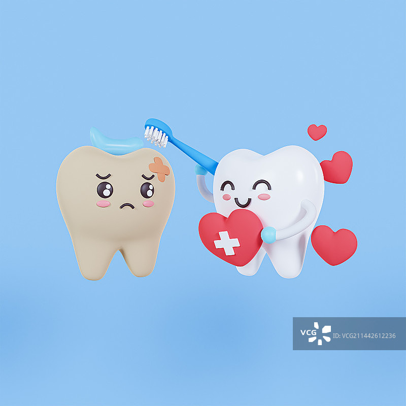 3D立体爱牙日插画图片素材