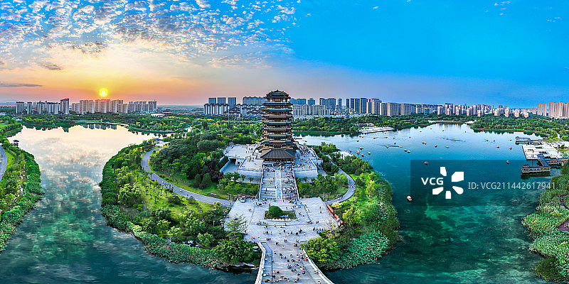 齐盛湖全貌图片素材