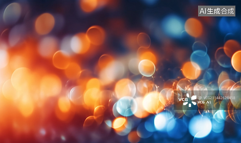 【AI数字艺术】蓝色发光闪耀的光斑背景 三维渲染图片素材