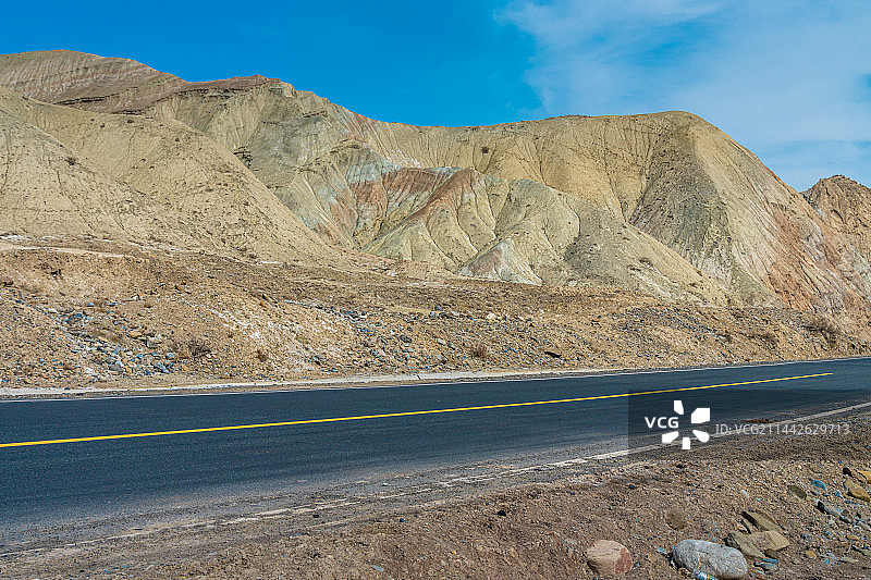 自驾公路 新疆s101省道 百里丹霞 公路 沿途风光图片素材