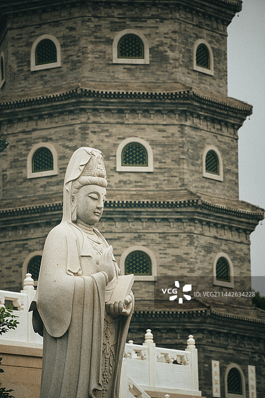 天津市大悲禅院，佛教寺庙传统历史建筑图片素材