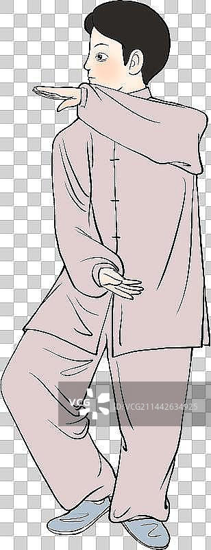 太极拳传统养生锻炼身体健康功法人物元素11图片素材