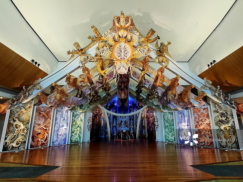 惠灵顿国家博物馆内的毛利建筑图片素材