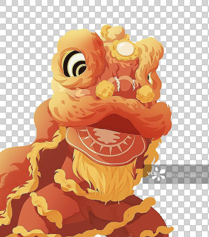 舞狮表演插画图片素材
