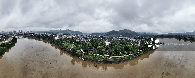 航拍黔阳古城图片素材