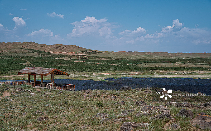 林西县 热水塘 锡林浩特6月风貌 +银河图片素材