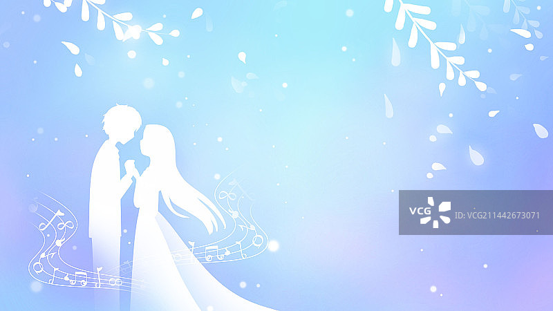 淡雅清新浪漫七夕情人节插画图片素材