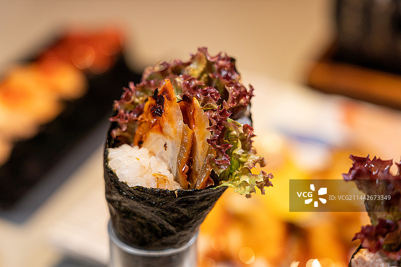 日本美食 鳗鱼手卷图片素材