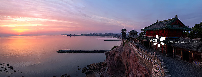 日出蓬莱阁图片素材