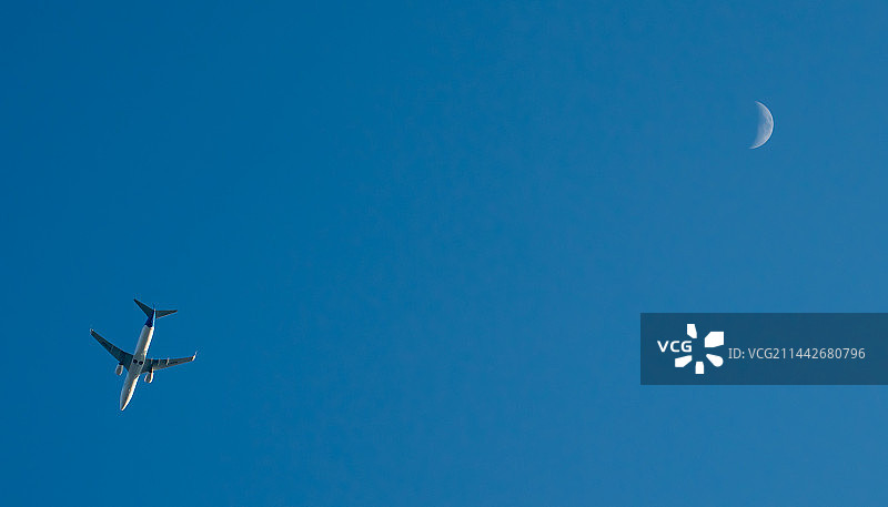 飞机的低视角镜头图片素材