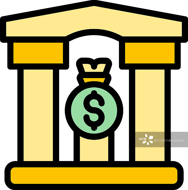 银行大楼扁平图标图片素材