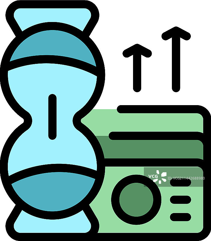 银行准备金增长扁平图标图片素材