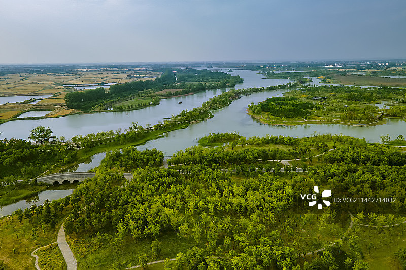 航拍安徽阜阳颍州西湖风光图片素材