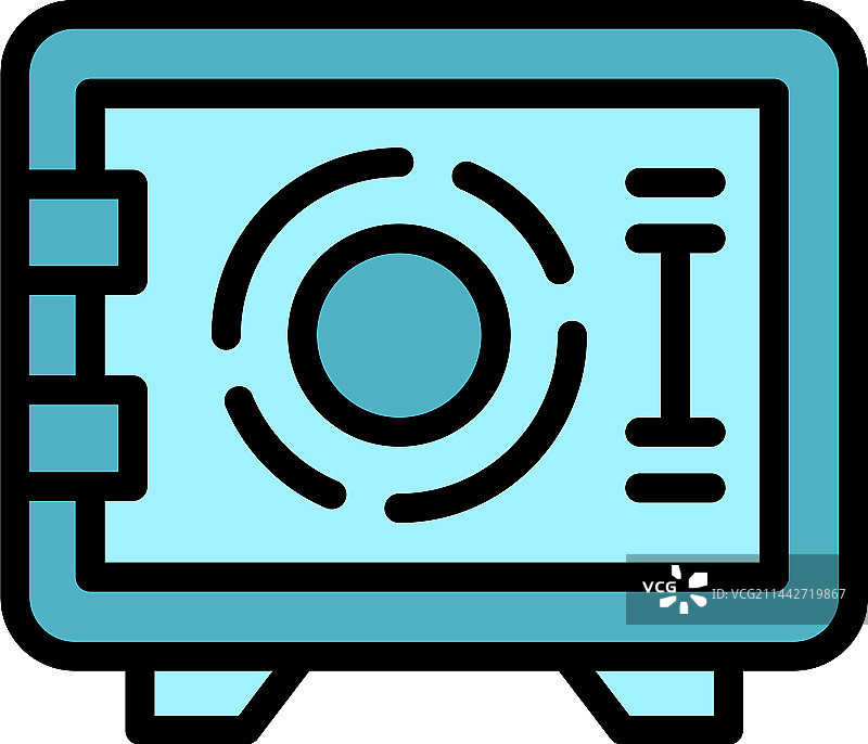 储物间安全保险箱图标（扁平风格）图片素材