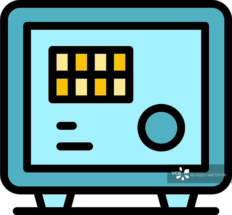 保险箱金钱图标（扁平风格）图片素材