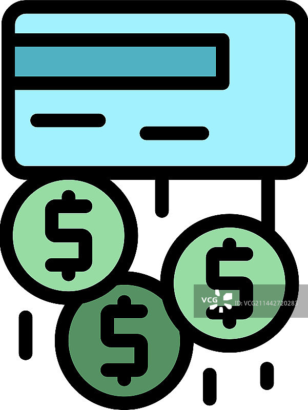 卡片现金图标（扁平风格）图片素材