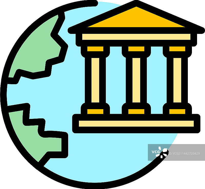 世界银行业图标（扁平风格）图片素材