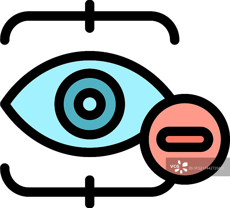 黑名单眼睛图标（扁平风格）图片素材