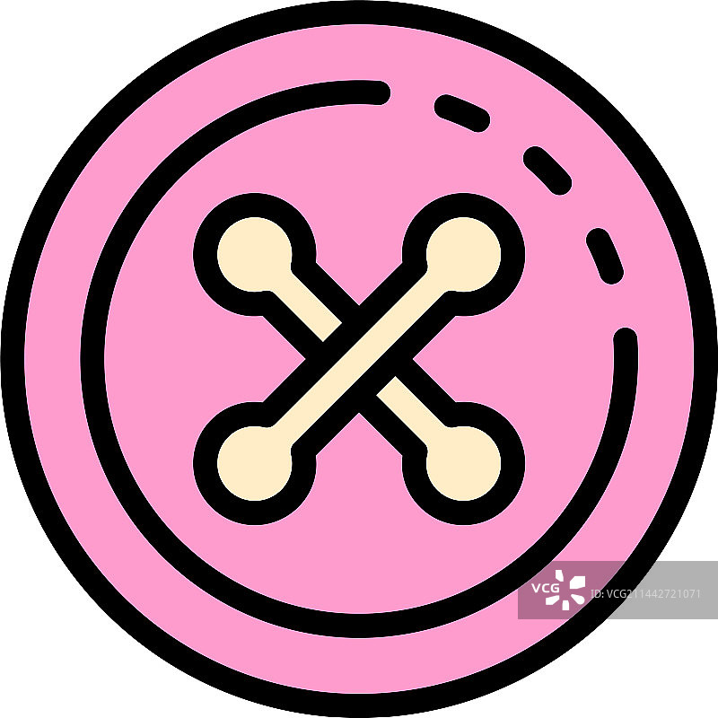 扁平缝纫纽扣图标图片素材