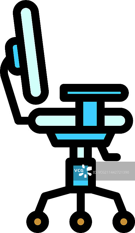 智能办公老板椅图标（扁平风格）图片素材