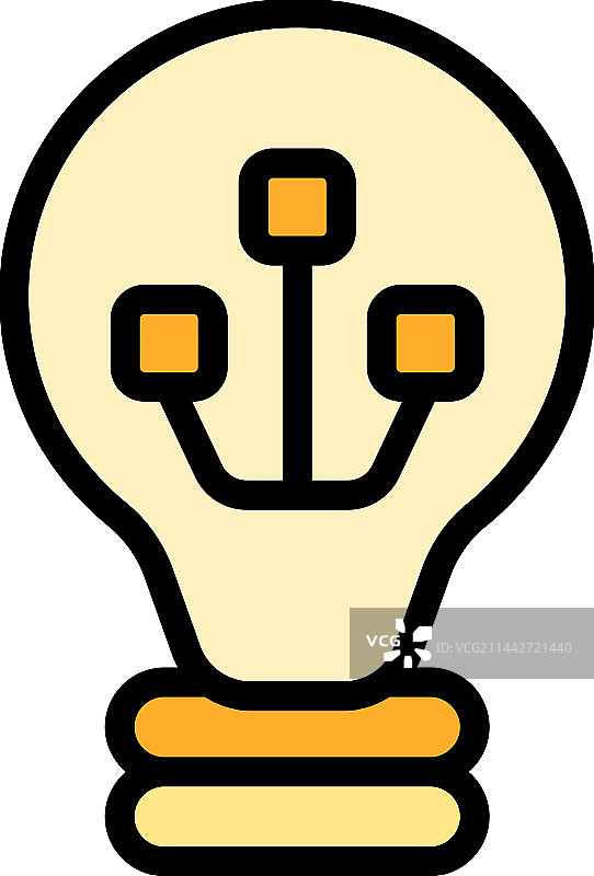 智能灯泡扁平图标图片素材