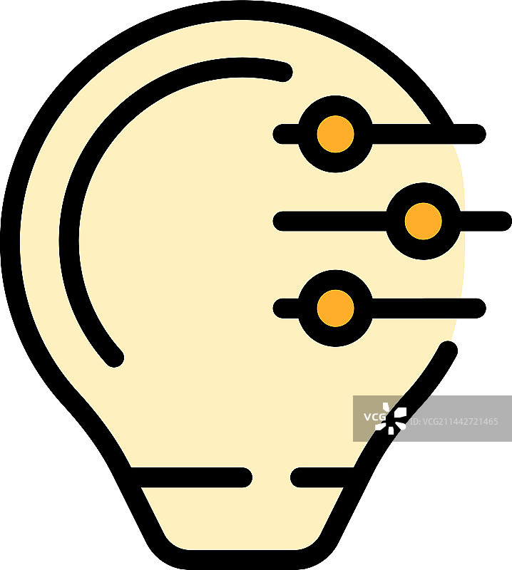 智能灯泡扁平图标图片素材