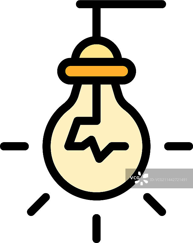 远程智能灯泡图标扁平风格图片素材
