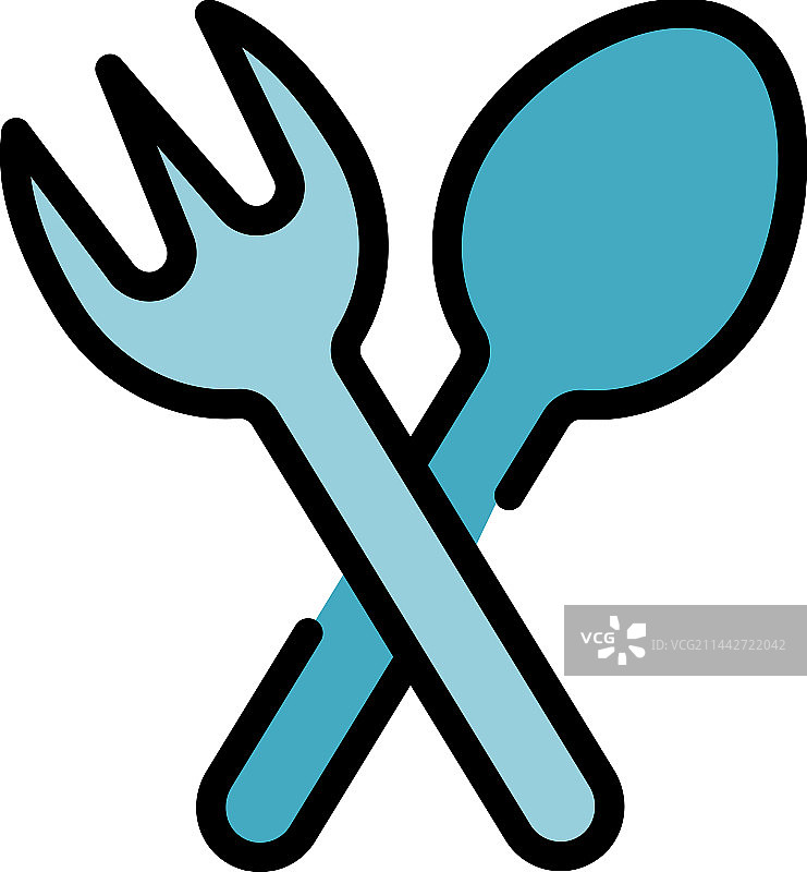 扁平风格的餐具食品图标图片素材