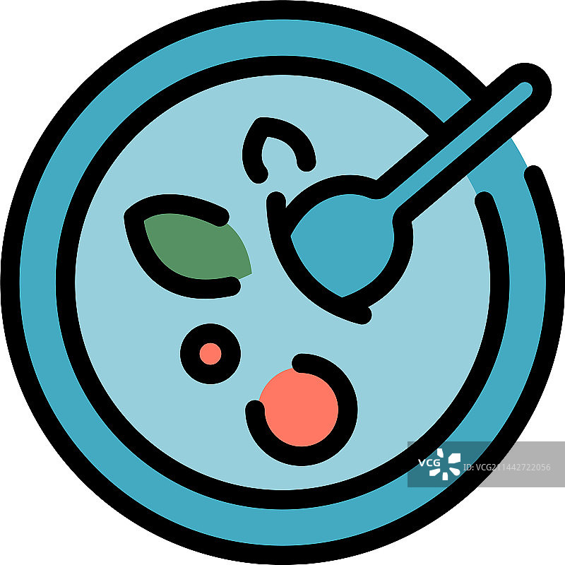 汤午餐图标（扁平风格）图片素材