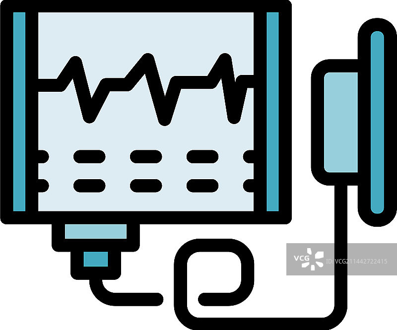 医疗保健除颤器扁平图标图片素材