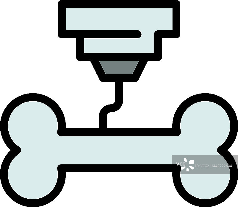 骨骼生物打印扁平图标图片素材