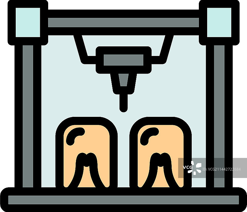 牙齿生物打印扁平图标图片素材