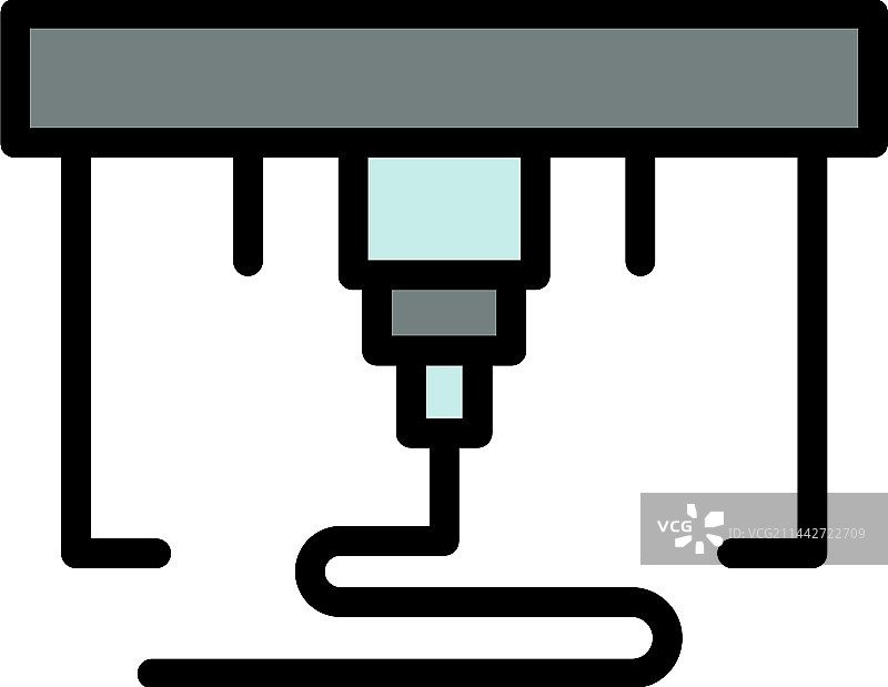 生物打印原型图标，扁平风格图片素材