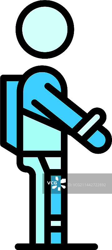 工人外骨骼图标扁平设计图片素材