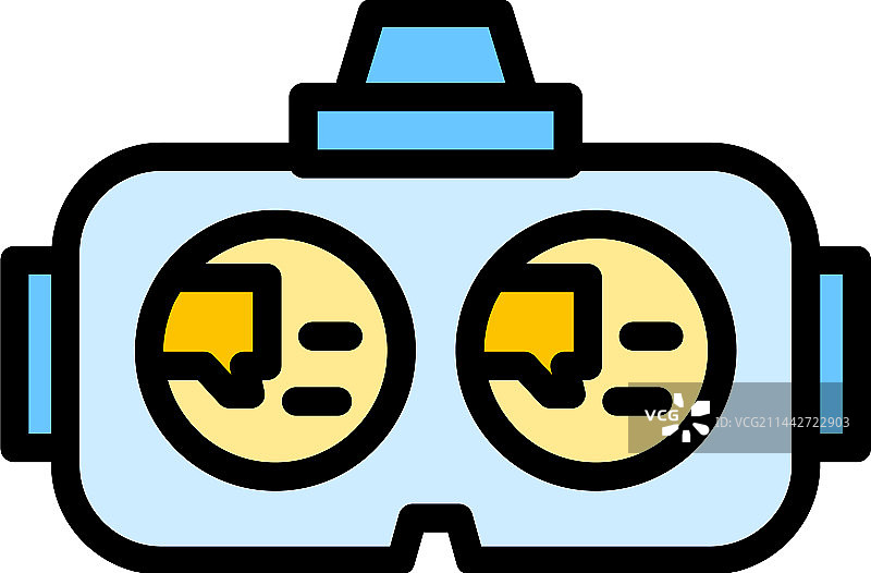 虚拟头戴式耳机扁平图标图片素材