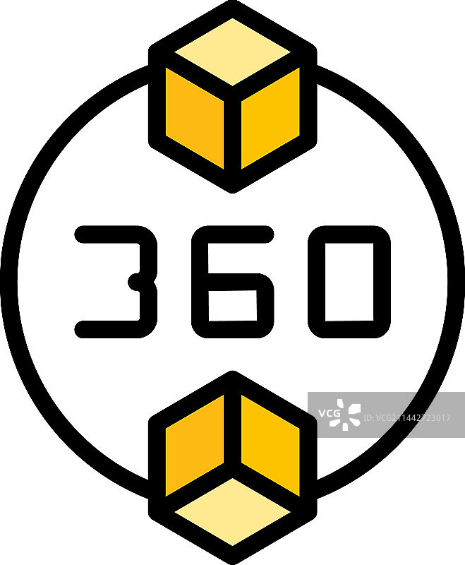 VR全景图标（扁平风格）图片素材