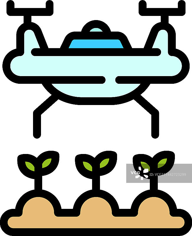 农业无人机图标（扁平风格）图片素材