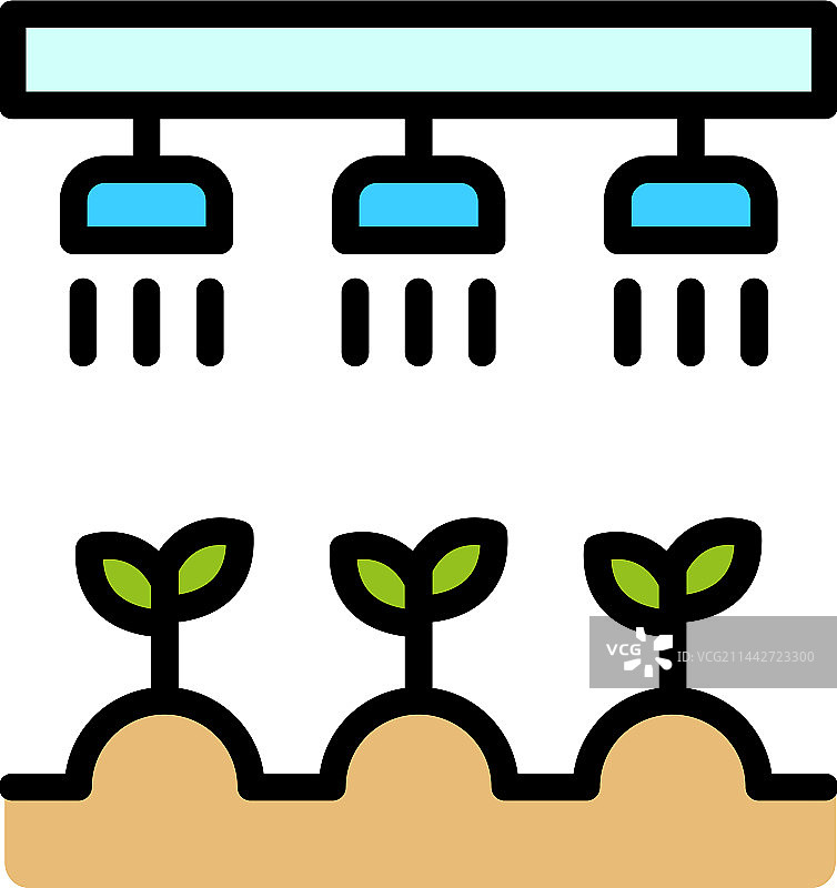 智能喷涂系统扁平图标图片素材
