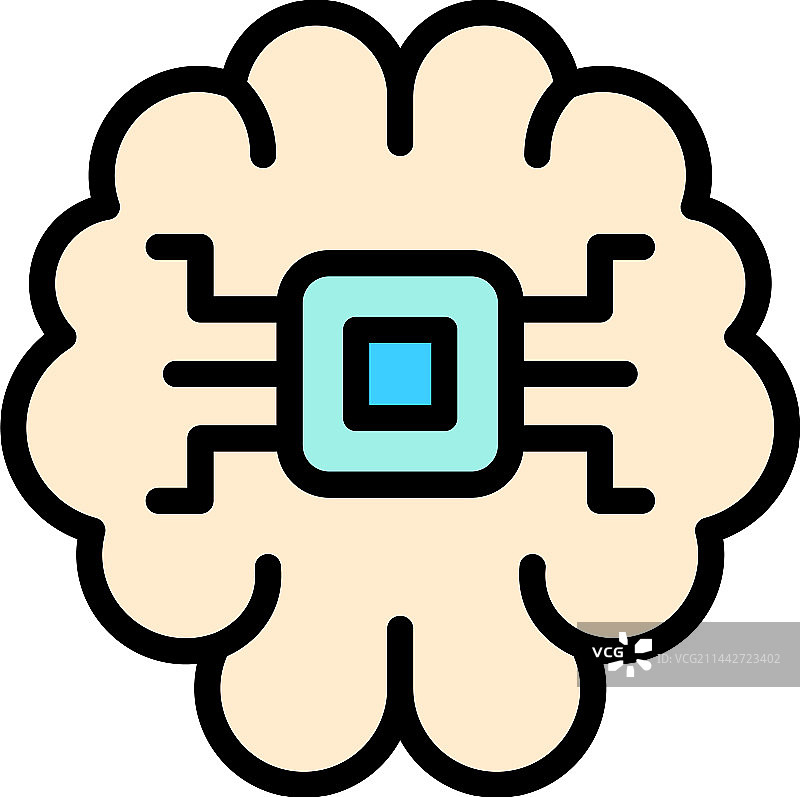 微芯片无人机扁平图标图片素材