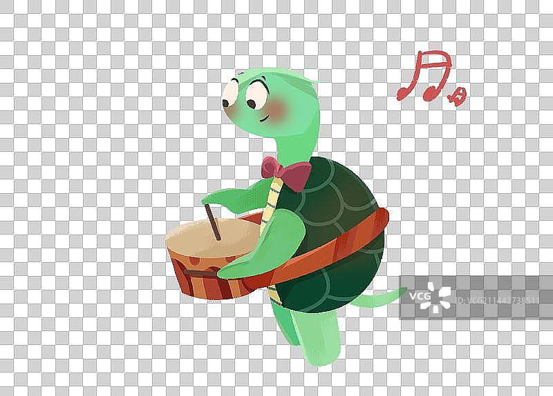动物音乐会—乌龟鼓手图片素材