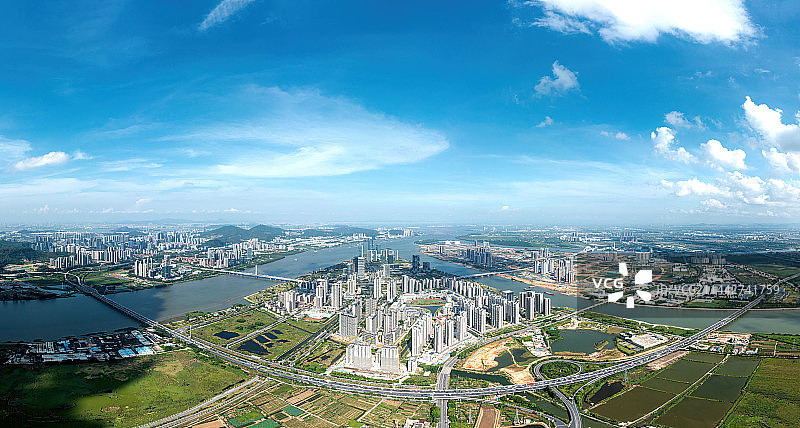 航拍广州南沙灵山岛尖全景图片素材