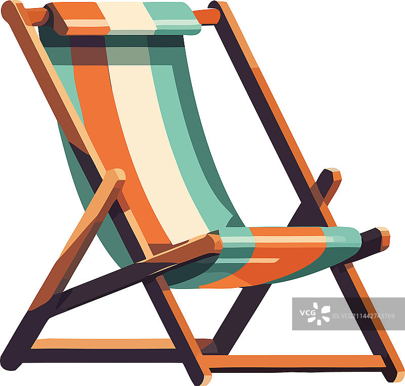 舒适条纹沙滩椅图片素材