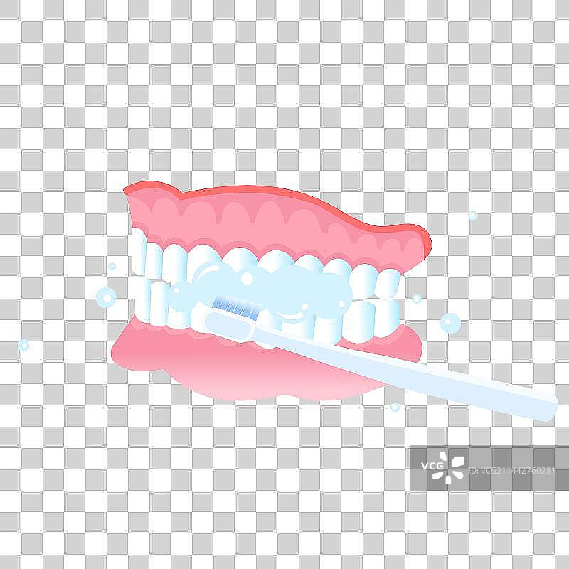牙与牙刷插画元素图片素材