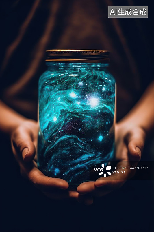 【AI数字艺术】手捧星辰图片素材
