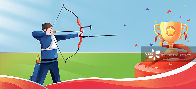 射箭比赛插画图片素材