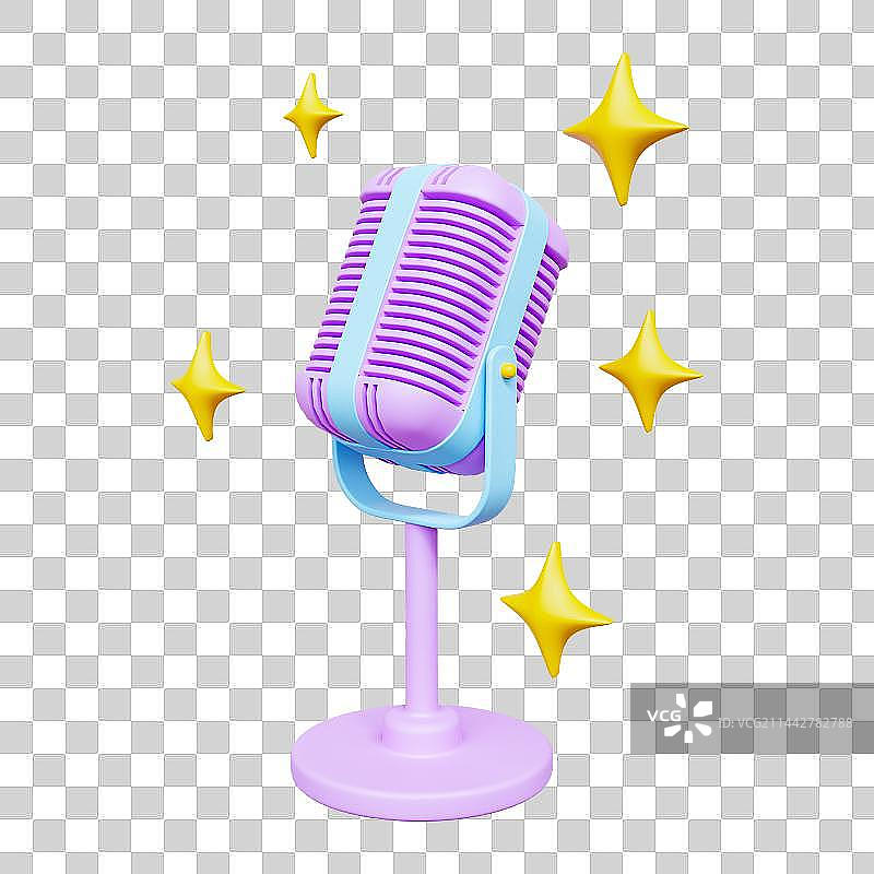 3D立体麦克风话筒元素图片素材